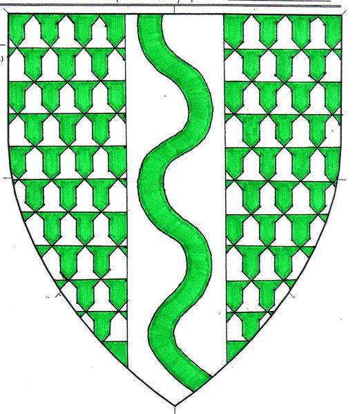 Eluned verch Angor: 'Vairy vert and argent, on a pale argent a pallet wavy... Eluned verch Angor: 'Vairy vert and argent, on a pale argent a pallet wavy...